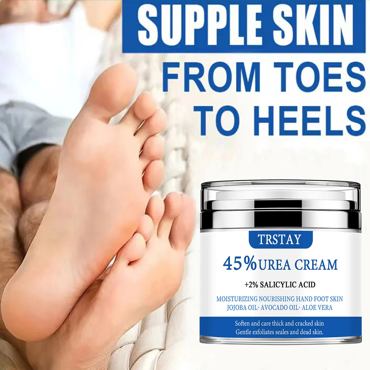 TRSTAY 45% urea cream+2% salicylic acid moisturizes and nourishes hand and foot skin with jojoba oil, avocado oil, and aloe vera