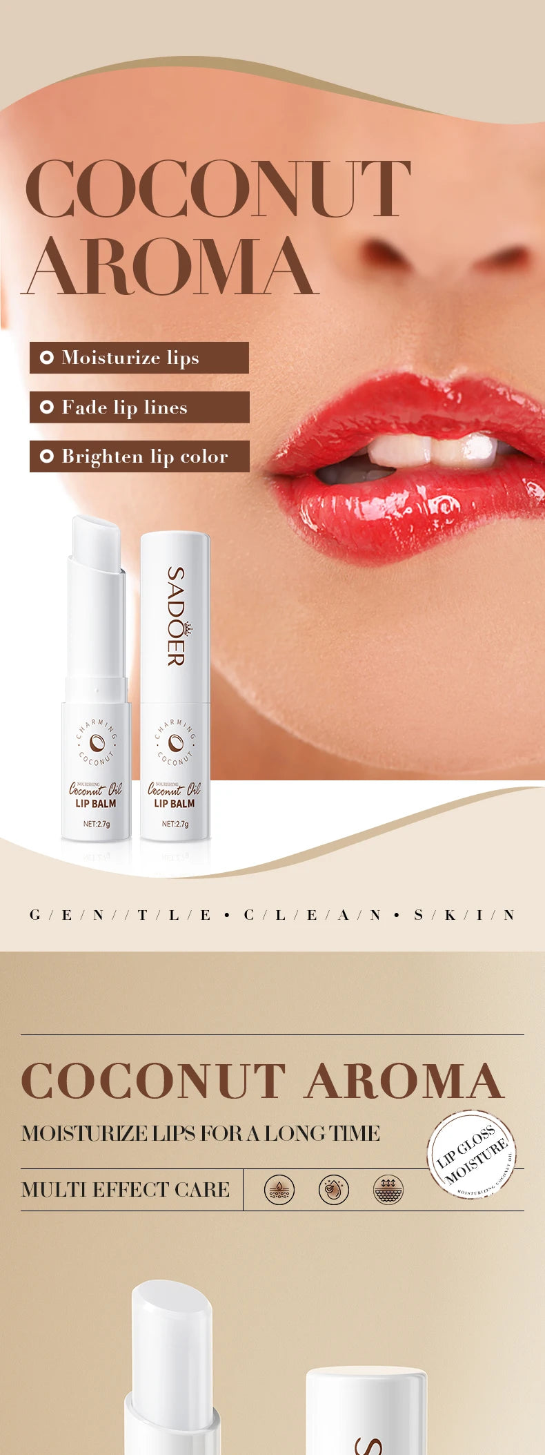 Coconut Lip Balm Lasting Nourishment and Moisture for Men and Women Daily Care Lip Balm Hydrating Repair Dry & Chapped Lips