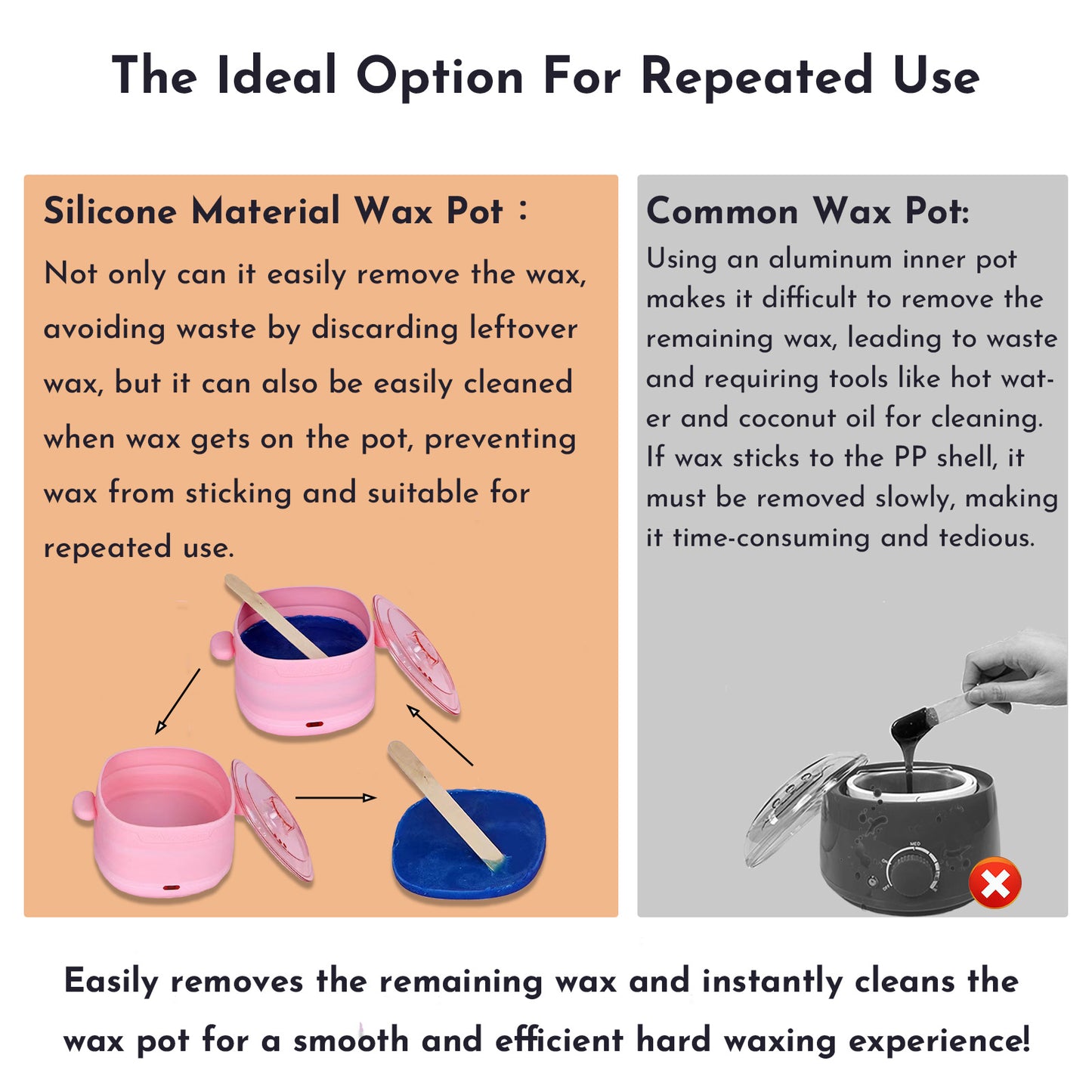 Portable Collapsible Silicone Wax Heater Machine Silicone And Easy To Clean For Hard Wax For Wax Treatments For Home